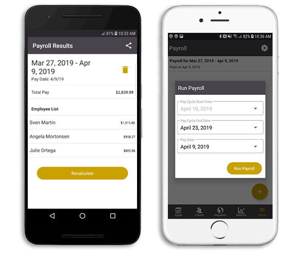 Payroll on phone