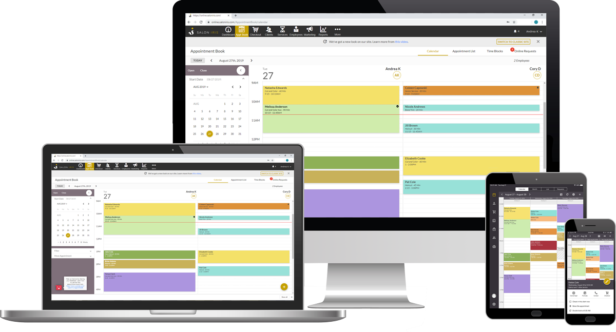 All Devices Salon Iris, tanning salon software, massage therapist software, wellness spa software